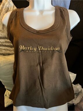 Harley-Davidson Women's Brown Tank with Gold Logo